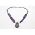 Women's Necklace pendant 925 Sterling Silver purple amethyst stone P 410